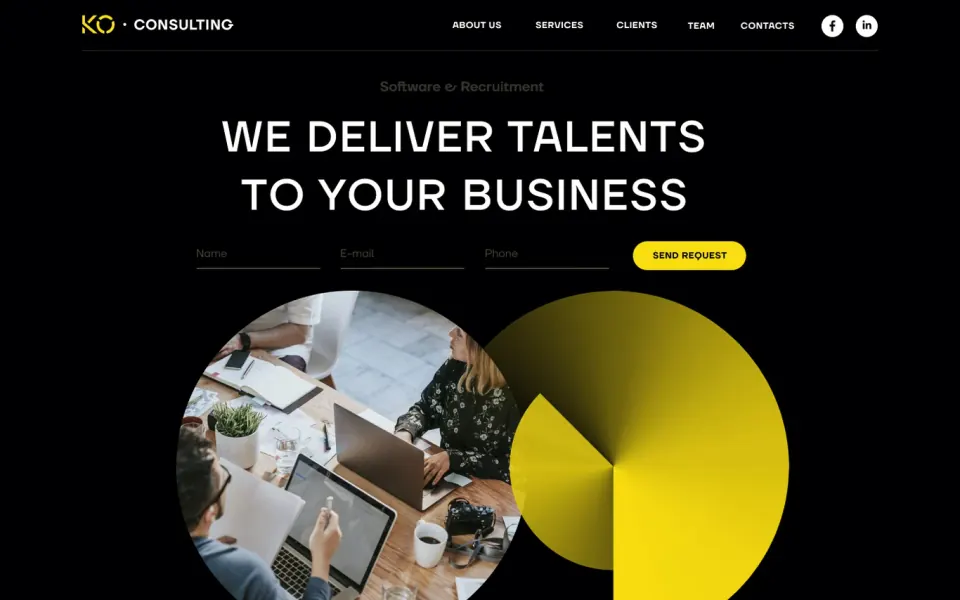KO Consulting website, first screen